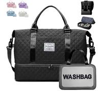 YOUYIKE Borsone da Viaggio Donna, con Scomparto per le Scarpe, 41.8 L Impermeabileborsa Palestra Donna, Borsone Viaggio Weekender, Pieghevole Borsa Viaggio XXL, Borsa Parto Ospedale Mamma (nero)