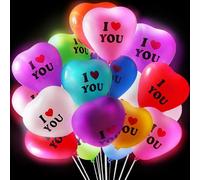 YOUYIKE Confezione da 40 palloncini LED luminosi da 12 pollici, versione a colori con motivo amore, con luci colorate, per feste, compleanni, festival, proposta, matrimonio, carnevale, decorazioni