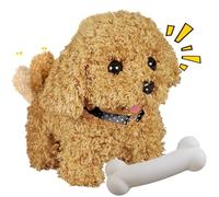 YOUYIKE Giocattolo per cani per bambini, giocattolo di peluche con cane che corre e abbaia, regalo di Pasqua, peluche interattivo con camminare, abbaiare, coda per bambini
