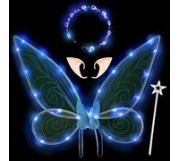 YOUYIKE LED Ali da Fata, Ali a LED per Bambini, Orecchie da Elfo, per Bambini e Adulti, Ali di Fata Bambina per Carnevale Halloween Natale e Compleanno Cosplay