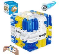 YOUYIKE Puzzle da labirinto 3D, 2 in 1, giocattolo a forma di cubo magico, puzzle logico, gioco con mucca rotante, per sviluppare la capacità logica di pensiero (blu)