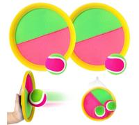 YOUYIKE Racchettoni da Spiaggia, 2 Racchettoni & 2 Palla Appiccicosa Toss e Cattura Gioco Della Palla Set Esterno Giochi da Giardino Spiaggia