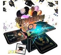 YOUYIKE Scatola Regalo Laurea Pop up 3D, Biglietti di Laurea 3D con Musica, Luci e 2025 Adesivi, Laureas 2025, Dottore, Esame Master, Università