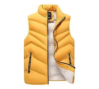 YOUYING Gilet trapuntato da uomo con zip intera colletto alla coreana invernale gilet imbottito per esterni Plus Size leggero smanicato piumini, B# Giallo, XXX-Large