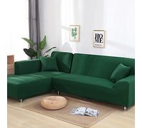 youyoucool Copridivano componibile a forma di L, super elasticizzato, 1 pezzo, copridivano per chaise longue a 4 posti, per animali domestici e bambini, verde nerastro