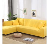 youyoucool Copridivano componibile a forma di L, super elasticizzato, 1 pezzo, per divano a posto singolo, fodera per chaise longue componibile, per animali domestici e bambini, giallo frutta