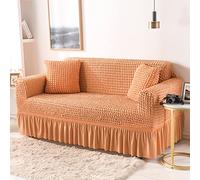 youyoucool Copridivano elasticizzato con gonna a volant, protezione per mobili, morbida, con fondo elastico, per bambini, tessuto jacquard in spandex con bolle 3D (3 posti)