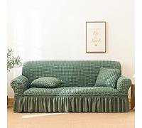 youyoucool Copridivano elasticizzato con motivo a bolle d'aria, elegante, 3D, in spandex, con gonna, verde, 4 posti