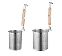 YouYuer 2PCS Cestelli Divisori per Pasta,Filtro per Pasta in Acciaio Inox Micro-perforato con Manico,Colino per Pasta per Risciacquare Pasta,Noodles,Frutta