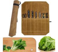 YouYuer Borsa Coltelli Chef, Borsa Arrotolabile per Coltelli con 7 Scomparti,Custodia Per Coltello Da Chef Per Escursioni Campeggio,Porta Coltello da Viaggio