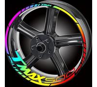 Decalcomania Moto Riflettente Cerchione della Banda Adesivo Anteriore Posteriore Set Completo della Decalcomania per Y&amaha Tmax 530 500 560 Tmax530 Tmax500(Color24)