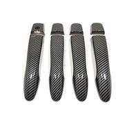 YOUZKA Maniglia decorativa Accessori Per La Copertura Della Maniglia Della Portiera Dell'auto In Carbonio Cromato Nero Per N&issan Per Pulsar C13 2015 2016 2017 2018(Carbon 1 Hole)