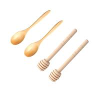 YOUZMY 4 pezzi agitatori per miele, cucchiai di miele, cucchiai di miele in legno, agitatori per miele con sollevatore di miele, bastoncini di miele a spirale,agitatori con bastoncini di miele (cachi)