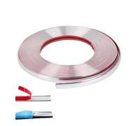 Youzzei Nastro cromato per auto, 10 mm x 5 m, autoadesivo, striscia di alta qualità per modanatura per auto, finestrini, paraurti, porte, bordi adesivi, striscia cromata flessibile per auto, argento
