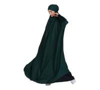 YOVALO Abito da donna elegante musulmano Hijab Islam Dubai Abaya Abito da preghiera tinta unita sciolto un pezzo vestito da preghiera copertura completa moda musulmana manica a pipistrello Jilbab