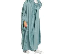 YOVALO Donne Elegante Musulmano Hijab Abbigliamento Islam Dubai Abaya Abito da preghiera tinta unita sciolto Abito da preghiera monopezzo Copertura Completa Musulmana Moda Manica Pipistrello Jilbab