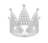 YOVECATHOU Corona Topper per torta di cristallo Tiara per bambini ornamento per capelli festa di compleanno per matrimoni, compleanni, feste di Natale, bomboniere argento