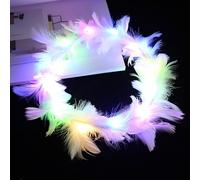 YOVECATHOU Ghirlanda di piume a LED, fascia luminosa con angelo e aureola, per ragazze e donne, cosplay, Halloween (colorata 1)