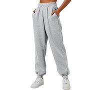Yovela Pantaloni della Tuta da Donna Larghi a Vita Alta Pantaloni della Tuta Vestiti Autunnali Casual Joggers Y2k estetici Caldi Pantaloni con Tasche, Grigio, L