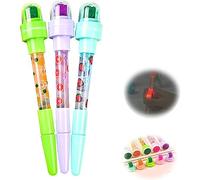 yovont 5 in 1 Penna a Bolle di timbri di Cartoni Animati, Penna a Sfera Che soffia Magica per Bambini, Penna a Sfera Multifunzionale a Bolle di sigilli di Cartoni Animati per Bambini (3pcs-a)