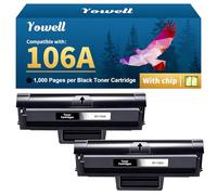Yowell 106A con chip compatibile con HP 106A W1106A Toner (nero, 2-Pack) | con HP 106A per HP Laser 107w MFP 135wg Toner per Laser MFP 135wg 135w 135r 135a MFP 137fnw 137fwg Laser 107a 107r 107w