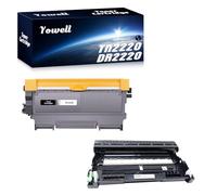 Yowell 1x Toner e 1x Tamburo Compatibili con Brother TN2220 TN-2010 DR2200