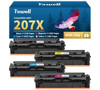 Yowell 207X 207A MFP M283fdw Toner compatibile per HP 207X Multipack | Toner compatibile con HP Color Laserjet Pro MFP M283fdw per M255dw M282nw M283fdn M255nw W2210A W2210X W22211X W2212X W2213X