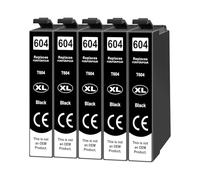 Yowell 5X 604XL Nero Compatibile per Epson 604XL 604 XL Black per Epson Expression Home XP-3200 XP-3205 XP-4200 XP-4205 XP-2200 XP-2205, Workforce WF-2910 WF-2930 WF-2950