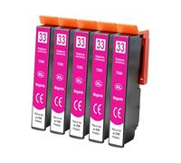 Yowell 5x Cartucce d'inchiostro Compatibili con Epson 33XL Magenta | per Epson Expression Premium XP-530 XP-540 XP-7100 XP-900 XP-630 XP-635 XP-640 XP-645 XP-830