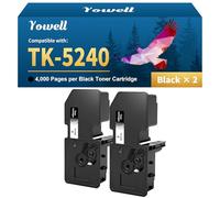 Yowell compatibile per Kyocera TK5240 TK-5240 TK-5240K 1T02R70NL0 Toner | 2-nero TK-5240 TK5240K per Kyocera Ecosys M5526CDW ECOSYS M5526cdw M5526cdn P5026cdw P5026cdn M5526 P5026
