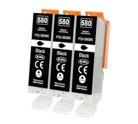Yowell PGI-580 XXL PGBK Cartucce per Canon 580 PGBK 580XL PGI580 Nero per PIXMA TR7550 TR8500 TR8550 TS705 TS705a TS6250 TS6300 TS6350a, Confezione da 3