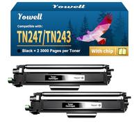 Yowell TN247 Toner nero compatibile per Brother MFC L3750CDW per Brother TN-247BK per MFC-L3750CDW MFC-L3770CDW MFC-L3710CW DCP-L3550CDW DCP-L3510CDW HL-L3210CW - 2 nero