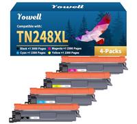 Yowell TN248XL Toner MFC-L3760CDW Compatibile con Brother MFC-L3760CDW Toner per Brother DCP-L3560CDW MFC-L3740CDWE MFC-L3740CDW DCP-L3520CDWE MFC-L8390CDW HL-L3240CDW HL-L3220CWE - TN248CMYK 4Pack