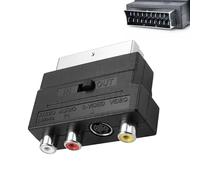 Yowfond Scart su 3 prese RCA IN/Out + S-Video S-VHS AV Audio Video Adapter Nero per immagini e trasmissione audio ottimali
