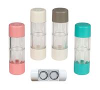 Yowfond Set di 4 contenitori per lenti a contatto per lenti dure, set da viaggio portatile con contenitore per la pulizia, contenitore compatto in rosa, bianco, blu e verde, ideale per casa e in