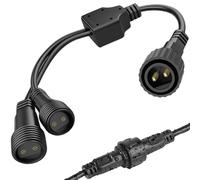yowin Connettore Luci Natale 2 Pin Splitter Per Luci Natalizie, 1-a-2 Connettori Trasformatore, Connettore Elettrico IP65 Impermeabile Sdoppiatore Per Catena Luminosa Natalizia da Esterno