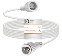 yowin Prolunga Luci Natale 10M/32Ft 2 Pin Maschio a Femmina Cavo Connettore | IP65 Impermeabile per Esterno Catena Luminosa, Giardino, Stringa - Bianco