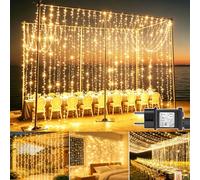 yowin Tenda Luminosa 300 LED 3x3m Luci Natale con Spina e Timer | 8 Modalità Catena Luminosa Impermeabile per Esterno e Interno, Decorazioni per Finestra Balcone Matrimonio Festa Giardino