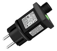 yowin Trasformatore Luci di Natale 31V 6W Alimentatore, 9 Modalità Presa a Intermittenza con Timer, IP44 Adattatore Luci Natale, Ricambio 2 pin Spina per Luci Stringa, Luci Albero di Natale