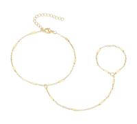 Yowivon Bracciale a Catena in Oro con Anello per Donna, Catena a Collegamento Placcata in Oro 14K, Delicati Bracciali Impilabili con Anelli, Gioielli alla Moda Regolabili e Ipoallergenici da Regalare