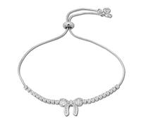 Yowivon Bracciale in Argento, Bracciale Bolo Regolabile Delicato di Tendenza con Slide, Bracciale con Fiocco in Zirconi,Regali di Gioielli d'Oro Senza Sbiadimento e alla Moda per Donna/Madre/Moglie