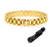 Yowivon Bracciale Placcati Oro per Donne, Bracciale stile Cinturino Regolabile in Oro, Bracciali Grosso in Acciaio Inossidabile Senza Sbiadimento, Gioielli di Moda per Donne/Uomini