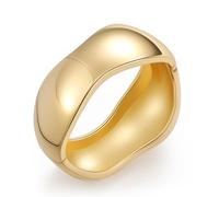 Yowivon Braccialetti Rigidi in Oro per Donna, Braccialetto Irregolare, Bracciale Ritorto con Cerniera, Polsino Spesso Non Appannato, Regalo di Gioielli per Natale/San Valentino/Compleanno