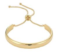 Yowivon Delicato Bracciale Placcato Oro 14 Carati per Donna con Cursore Regolabile, Bracciali Rigidi a Forma di Barra Curva, Bracciale Rigido Martellato in Oro, Regali di Gioielli alla Moda