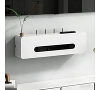 YOWLLXOF Porta Modem da Parete in Legno - Scatola Porta Router e Organizzatore di Cavi per Casa e Ufficio(White,19.7 * 5.1 * 7.9in)