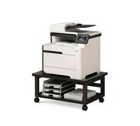 YOWLLXOF Supporto per Stampante sotto scrivania,deposito a Doppio Strato Pannelli ispessiti,rotelle girevoli con Freni,Montaggio Facile,per Ufficio(Black,17.2 * 10.3in)