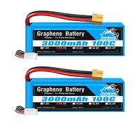 Yowoo 3s Batteria Lipo 3000mAh 100C 11.1V Batteria Lipo Grafene con Connettore a XT60 per RC Aereo Elicottero Auto Camion Truggy RC Hobby Fai da te (2 confezioni)