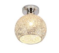 YOXANG Semplice Moderno Alluminio Lampada da soffitto Corridoio Creativo Decoro Lampadario Mini Palla Illuminazione a sospensione Camera da letto Balcone Ø18CM 1×E27 MAX 40W (Palla, Argento)