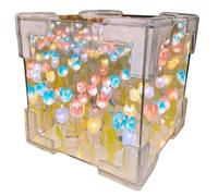 Yoyakie 1 Set Lampada a Specchio 4x4in Simpatico cubo Forma Fai-da-Te la Luce Notturna Romantica Infinita per Camera da Letto Lampada Colorata