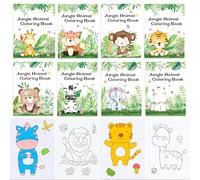 YOYEAH 18 mini libri da colorare nella giungla Safari, mini regali per bambini, ideali come pensierino, piccoli libri da colorare per bambini